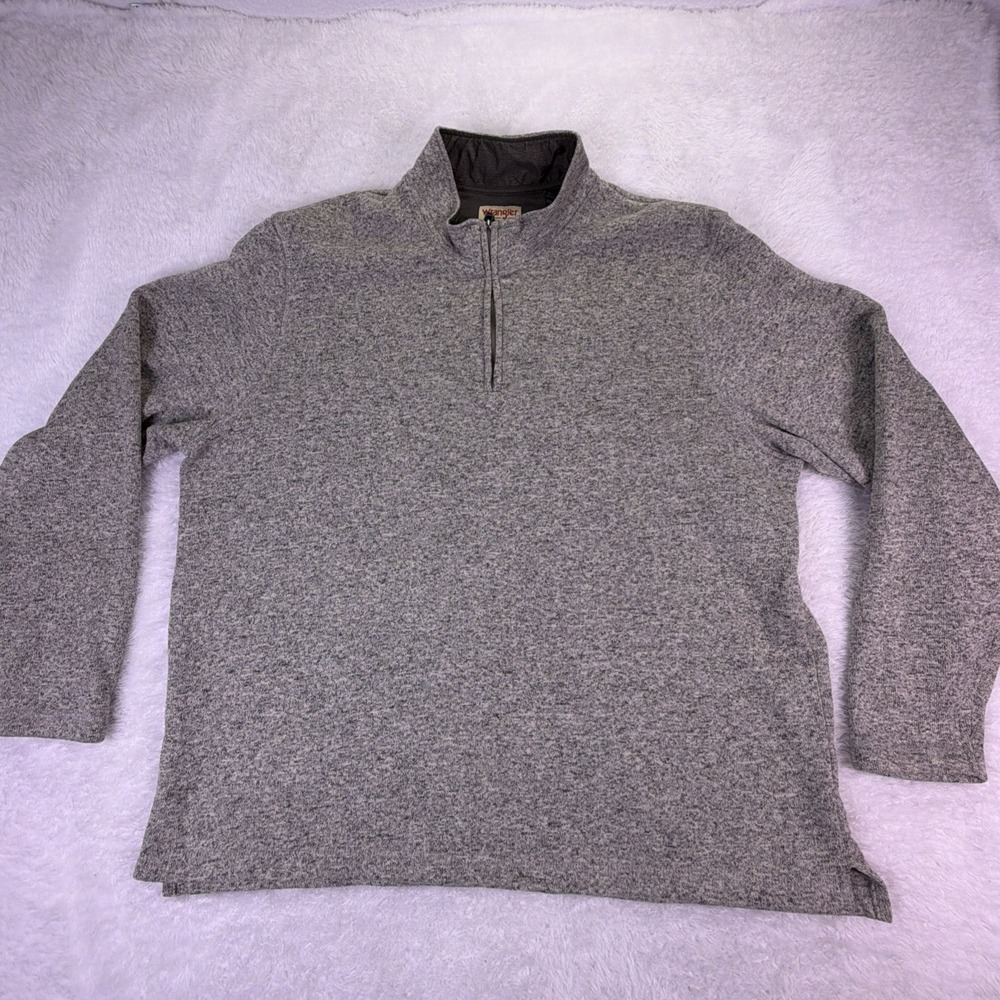 Wrangler Authentics Men's 2XL/2TG‎ Pullover Sweater Gray 1/4 Zip